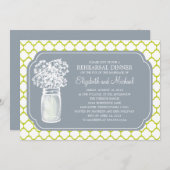 Rehearsal Dinner Honeycomb Mason Jar Wildbloemen Kaart (Voorkant / Achterkant)