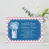 Rehearsal Dinner Honeycomb Mason Jar Wildbloemen Kaart (Staand voorkant)