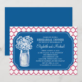 Rehearsal Dinner Honeycomb Mason Jar Wildbloemen Kaart (Voorkant / Achterkant)