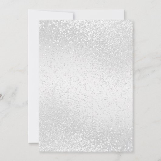 Rehearsal Dinner in een Witte Glitter Kaart (Achterkant)