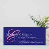 Rehearsal Dinner Invitation Navy Pink Monogram Kaart (Staand voorkant)