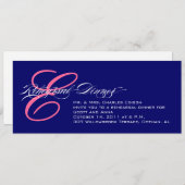 Rehearsal Dinner Invitation Navy Pink Monogram Kaart (Voorkant / Achterkant)