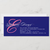 Rehearsal Dinner Invitation Navy Pink Monogram Kaart (Voorkant)