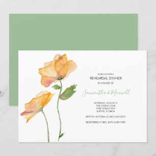 REHEARSAL DINNER Invitation, Waterverf Flowers Kaart