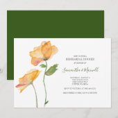 REHEARSAL DINNER Invitation, Waterverf Flowers Kaart (Voorkant / Achterkant)
