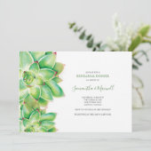 REHEARSAL DINNER Invitation, Waterverf Succulent Kaart (Staand voorkant)