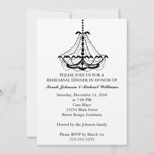 Rehearsal Dinner Kaart (Voorkant)