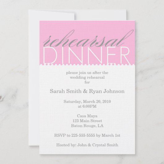 Rehearsal Dinner Kaart (Voorkant)