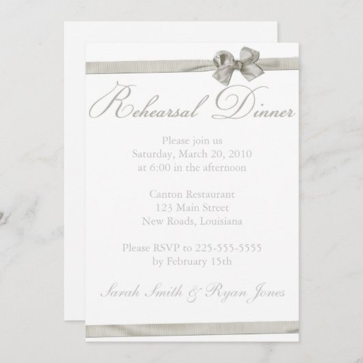 Rehearsal Dinner Kaart (Voorkant / Achterkant)