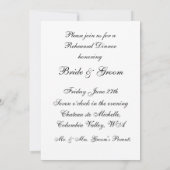 Rehearsal Dinner Kaart (Achterkant)