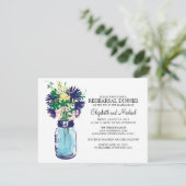 Rehearsal Dinner Mason Jar Wildbloemen Kaart (Staand voorkant)