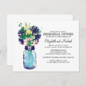 Rehearsal Dinner Mason Jar Wildbloemen Kaart (Voorkant / Achterkant)