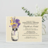 Rehearsal Dinner Mason Jar Wildbloemen Kaart (Staand voorkant)
