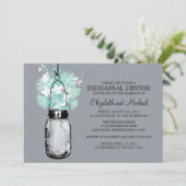 Rehearsal Dinner Mason Jar Wildbloemen Kaart (Staand voorkant)