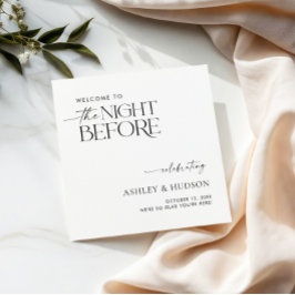 Rehearsal Dinner Napkin The Night Before Napkins Servet