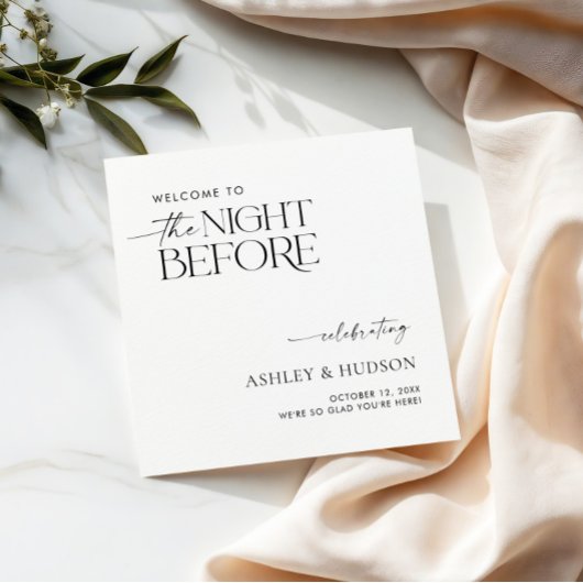 Rehearsal Dinner Napkin The Night Before Napkins Servet