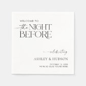 Rehearsal Dinner Napkin The Night Before Napkins Servet (Voorkant)