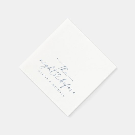 Rehearsal Dinner Night Before Dusty Blue Wedding Servet (Hoek)