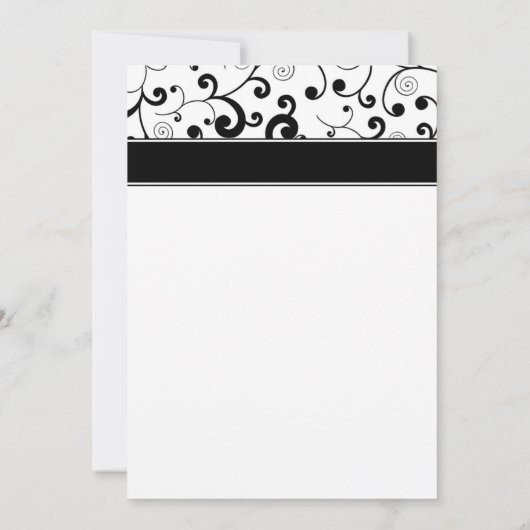 Rehearsal Dinner Paars Gerbera Daisy Black Scroll Kaart (Achterkant)