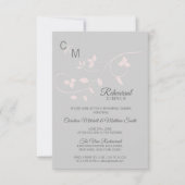 REHEARSAL DINNER Pastel Roos Roze Grijs Bruiloft Kaart (Voorkant)