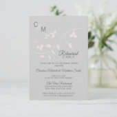 REHEARSAL DINNER Pastel Roos Roze Grijs Bruiloft Kaart (Staand voorkant)