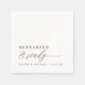 Rehearsal Dinner Rehearsed & Ready Modern Wedding Servet (Voorkant)