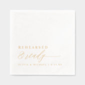 Rehearsal Dinner Rehearsed & Ready Wedding Gold Folie Servetten (Voorkant)