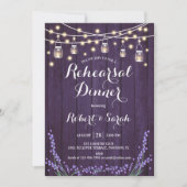 Rehearsal Dinner - Rustic Wood Lavender Kaart (Voorkant)