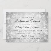 Rehearsal Dinner Silver Winter Wonderland Kaart (Voorkant)
