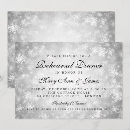 Rehearsal Dinner Silver Winter Wonderland Kaart
