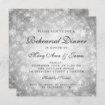 Rehearsal Dinner Silver Winter Wonderland Kaart<br><div class="desc">Overeenkomende producten beschikbaar! Elegant bruiloft repetitief ontwerp met Silver Winter Wonderland motief,  aangepaste namen en datumtekst.</div>