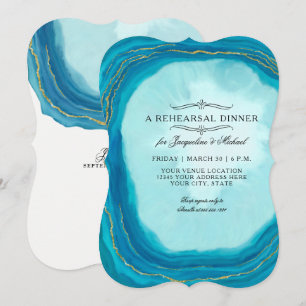 Rehearsal Dinner Simple Geode Typografie Kaart