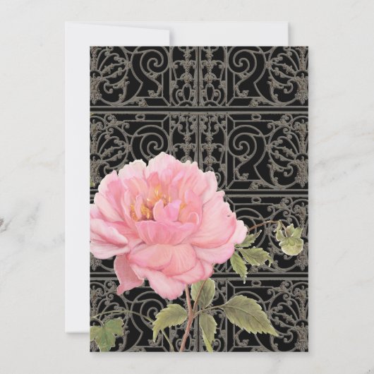 Rehearsal Dinner Southern Elegance Pink Peony Art Kaart (Achterkant)