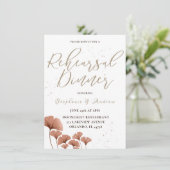 Rehearsal Dinner Terracotta Calligraphy Wedding Kaart (Staand voorkant)