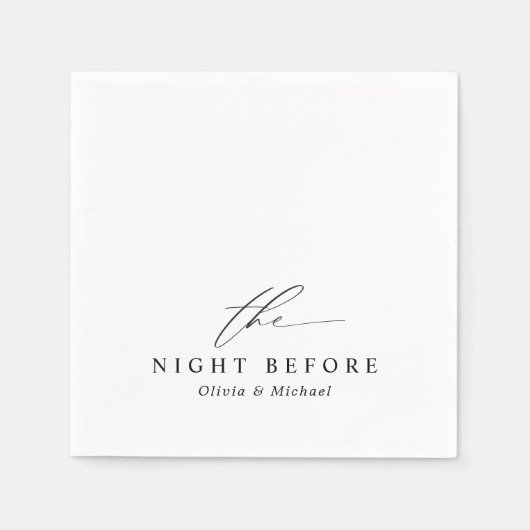 Rehearsal Dinner The Night Before Black & White Servet (Voorkant)