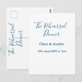 Rehearsal dinner the night before simple minimal m briefkaart (Voorkant / Achterkant)