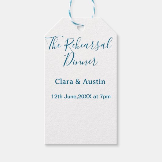 Rehearsal dinner the night before simple minimal m cadeaulabel (Voorkant)