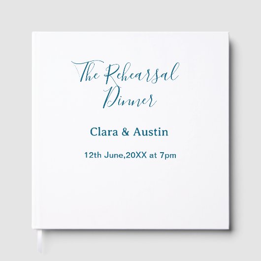 Rehearsal dinner the night before simple minimal m gastenboek (Voorkant)