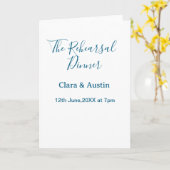 Rehearsal dinner the night before simple minimal m kaart (Gele Bloem)