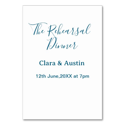 Rehearsal dinner the night before simple minimal m kaart (Voorkant)