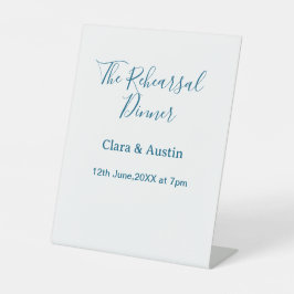 Rehearsal dinner the night before simple minimal m reclamebord met voetstuk