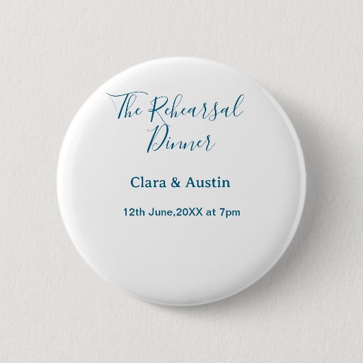 Rehearsal dinner the night before simple minimal m ronde button 5,7 cm (Voorkant)