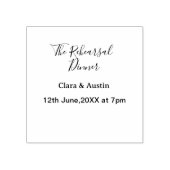 Rehearsal dinner the night before simple minimal m rubberstempel (Afrduk)