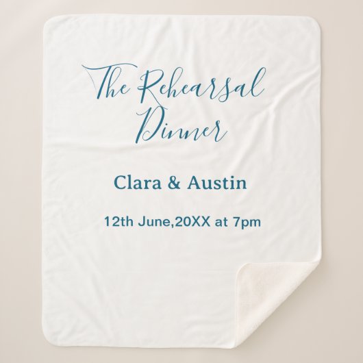 Rehearsal dinner the night before simple minimal m sherpa deken (Voorkant)