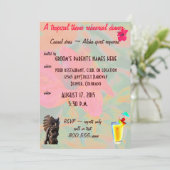 Rehearsal Dinner Tropical Tiki Theme Kaart (Staand voorkant)