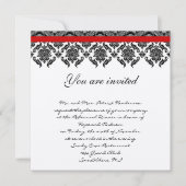 Rehearsal Dinner Uitnodiging -  Black Damask (Voorkant)