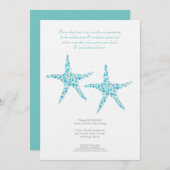Rehearsal Dinner Wedding Aqua Turquoise Starfish Kaart (Voorkant / Achterkant)