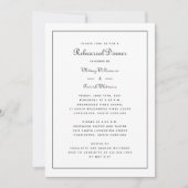 Rehearsal Dinner Wedding Elegant Black & White Kaart (Voorkant)
