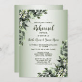 Rehearsal Dinner Wedding Party Greenery Floral Kaart (Voorkant / Achterkant)