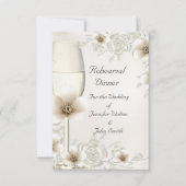 Rehearsal Dinner Wedding Sepia Cream Roos Blossom Kaart (Voorkant)